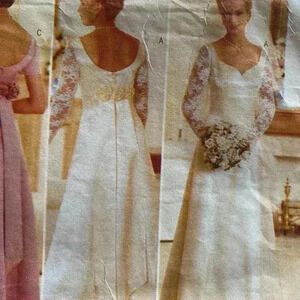 5/$25 Butterick 4772 wedding SEWING dress size 6-10  from 1996